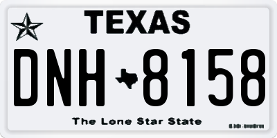 TX license plate DNH8158