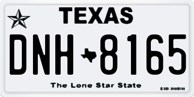 TX license plate DNH8165