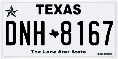 TX license plate DNH8167