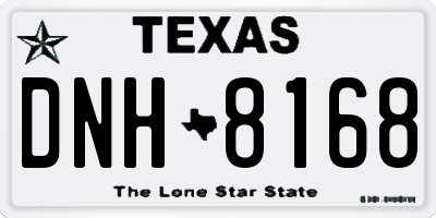 TX license plate DNH8168