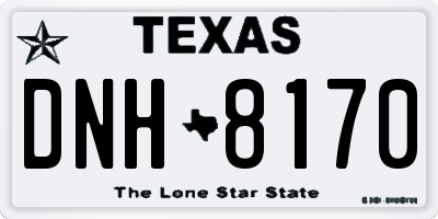 TX license plate DNH8170