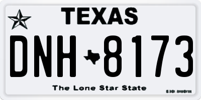 TX license plate DNH8173