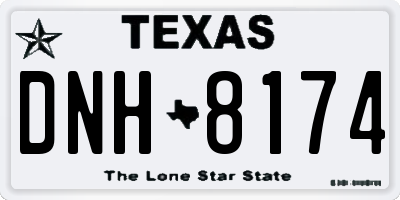 TX license plate DNH8174