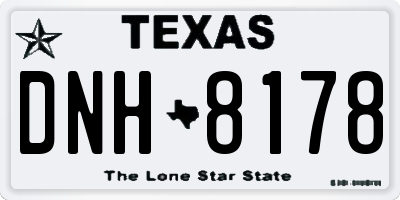 TX license plate DNH8178
