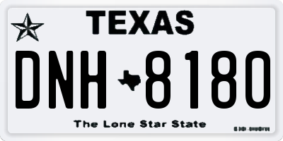 TX license plate DNH8180