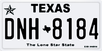 TX license plate DNH8184