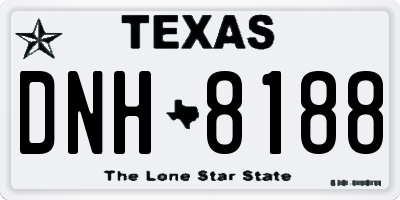 TX license plate DNH8188