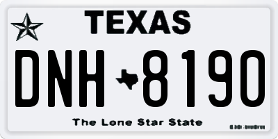 TX license plate DNH8190