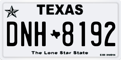 TX license plate DNH8192