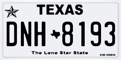 TX license plate DNH8193