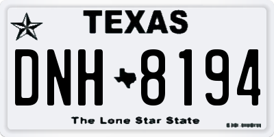 TX license plate DNH8194