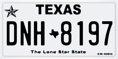 TX license plate DNH8197