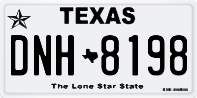 TX license plate DNH8198