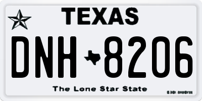 TX license plate DNH8206