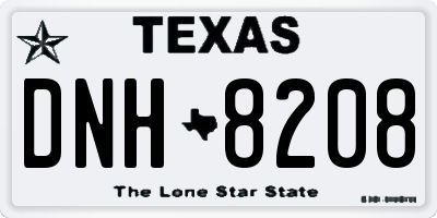 TX license plate DNH8208