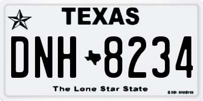 TX license plate DNH8234