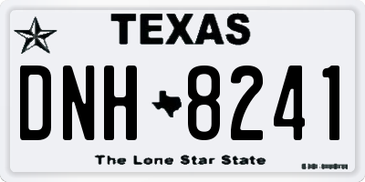 TX license plate DNH8241