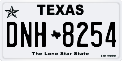 TX license plate DNH8254