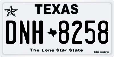 TX license plate DNH8258