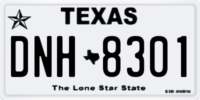 TX license plate DNH8301