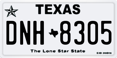 TX license plate DNH8305