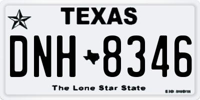 TX license plate DNH8346