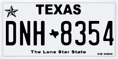 TX license plate DNH8354