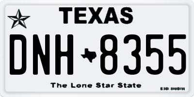 TX license plate DNH8355