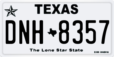 TX license plate DNH8357