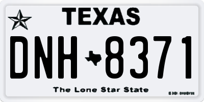 TX license plate DNH8371