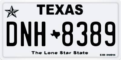 TX license plate DNH8389