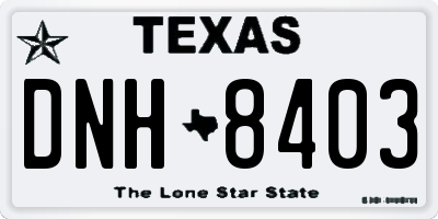 TX license plate DNH8403