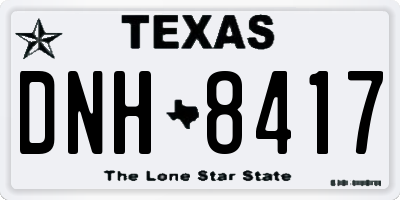 TX license plate DNH8417