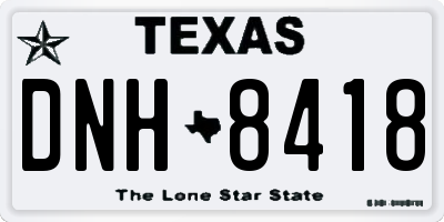 TX license plate DNH8418