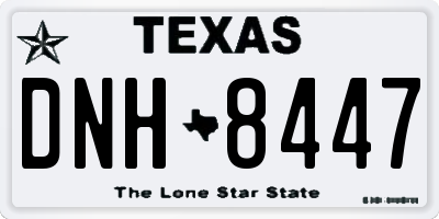 TX license plate DNH8447