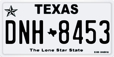 TX license plate DNH8453