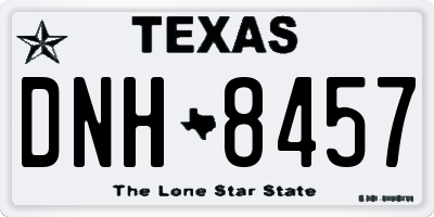 TX license plate DNH8457