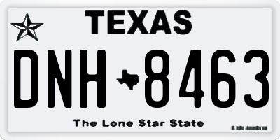 TX license plate DNH8463