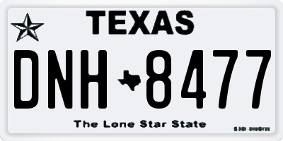 TX license plate DNH8477