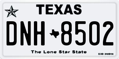 TX license plate DNH8502