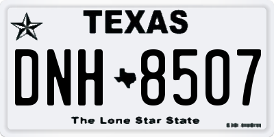 TX license plate DNH8507