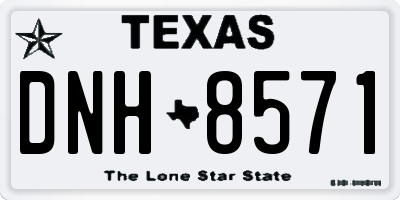 TX license plate DNH8571