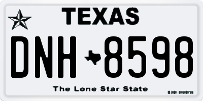 TX license plate DNH8598
