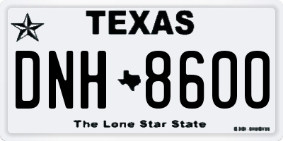 TX license plate DNH8600