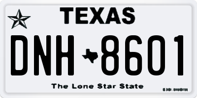TX license plate DNH8601