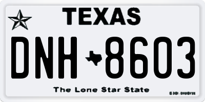 TX license plate DNH8603