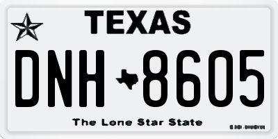 TX license plate DNH8605