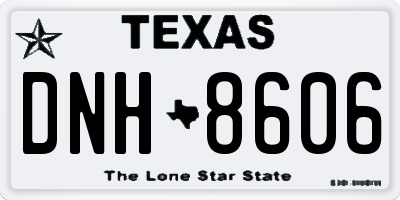 TX license plate DNH8606