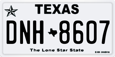 TX license plate DNH8607