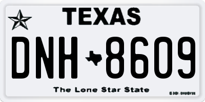 TX license plate DNH8609